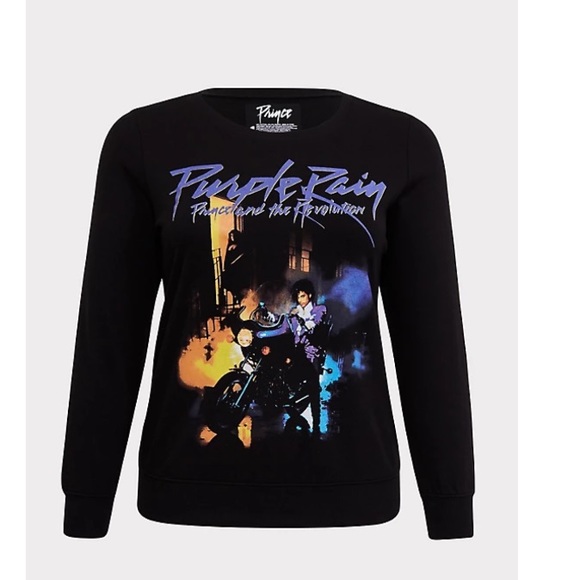 torrid Tops - PRINCE PURPLE RAIN BLACK PULLOVER SWEATSHIRT